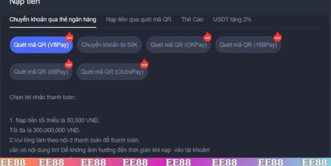 Hướng dẫn nạp tiền EE88